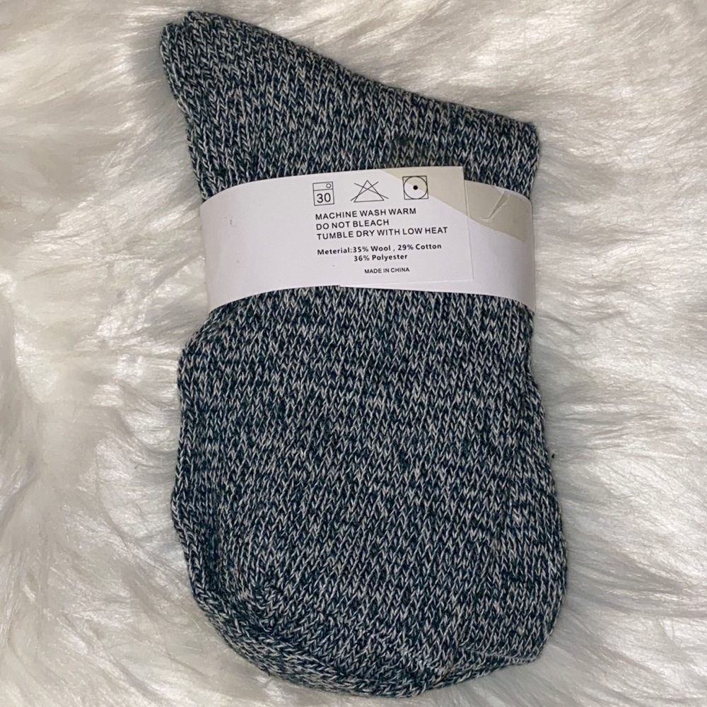 Blue Wool Knit Socks - Picture 2 of 2
